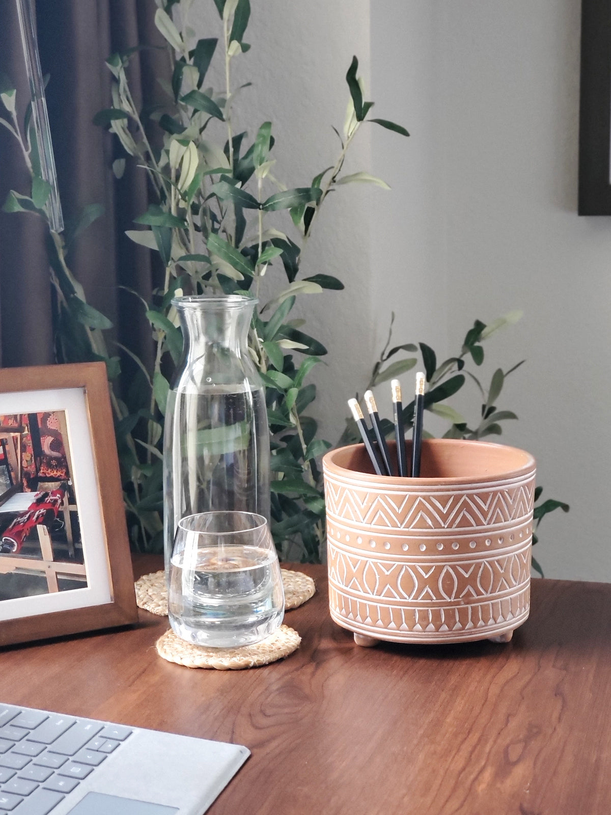 Hand Etched Terracotta Pot - Small in - Pots & Planters photo