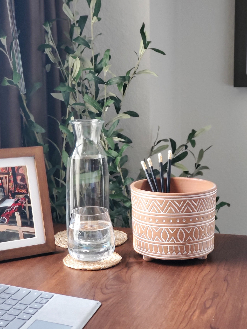 Hand Etched Terracotta Pot - Small in - Pots & Planters photo