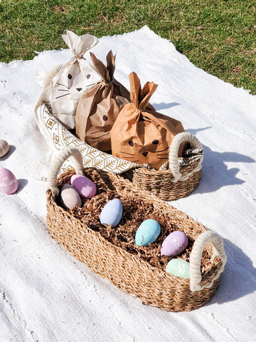 KORISSA Savar Bread Basket with White Handle in - Storage & Organization photo