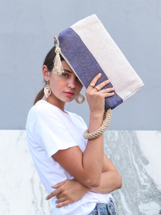 Block A Clutch - Blue in - ACCESSORIES photo