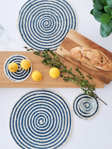 Kata Spiral Placemat - Blue (Set of 4) in - KITCHEN photo