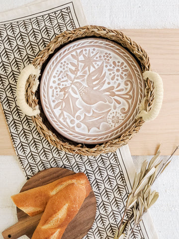 Bread Warmer & Basket Gift Set with Tea Towel - Bird Round in - KITCHEN photo
