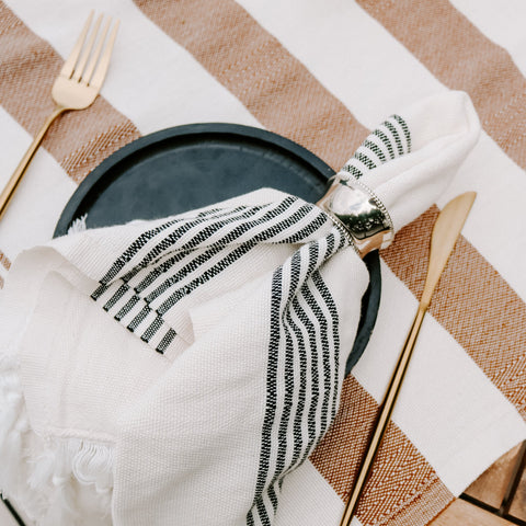 Turkish Cotton + Bamboo Hand Towel - Multi Stripes - SwagglyLife Home & Fashion