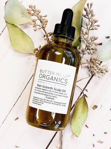 Organic Scalp Treatment / Scalp Oil / Hair Growth / Organic Hair Oil / Hair Repair / Healthy Scalp / Herbal Treatment / Glass Bottle in - Hair photo