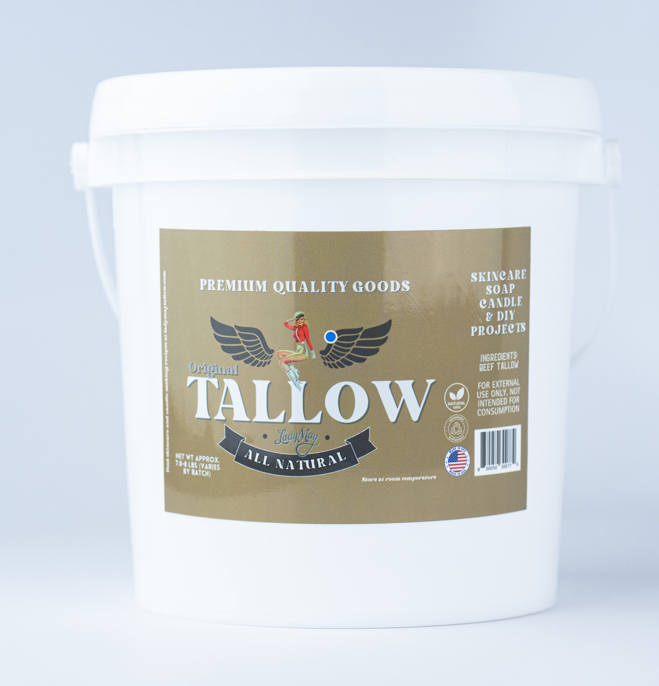 Lady May Tallow Bulk Grass-Fed Beef Tallow for Soap, Skincare & Candles | 2,8,16 lbs | Maker-Proven Quality in 8lb - Beef Tallow photo