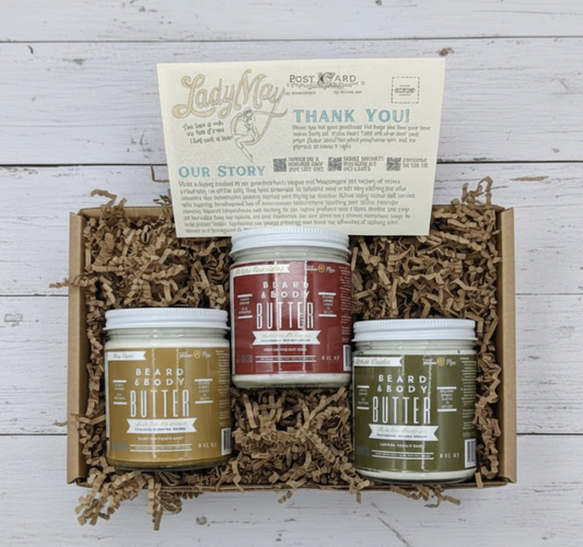 Tallow Man Beard Butter 9oz Trio – Men's Grooming Gift Set | Bay Rum, Tobacco Vanilla, Barbershop in - Body Cream/Lotion photo