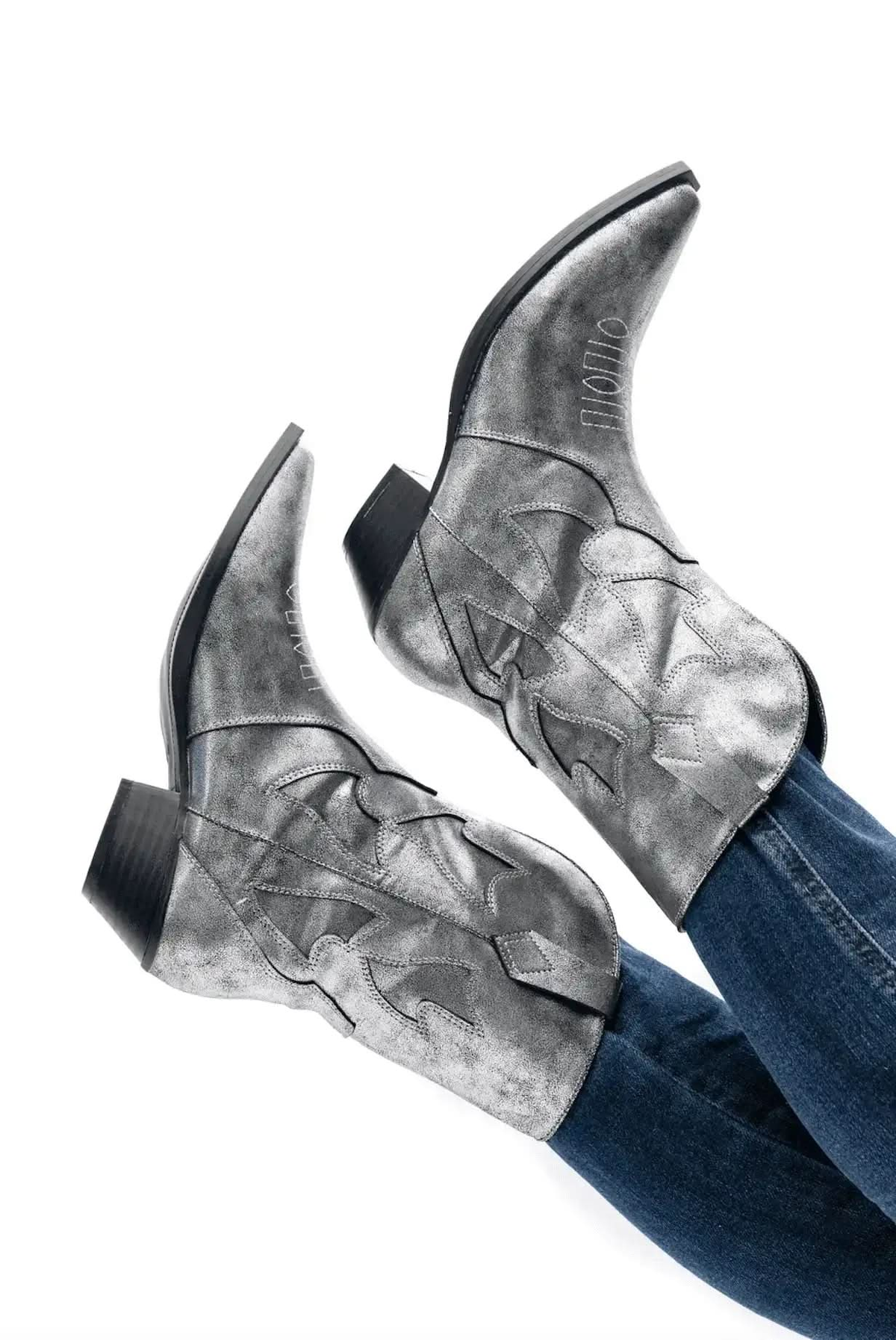 Jersey Metallic Boot in Silver