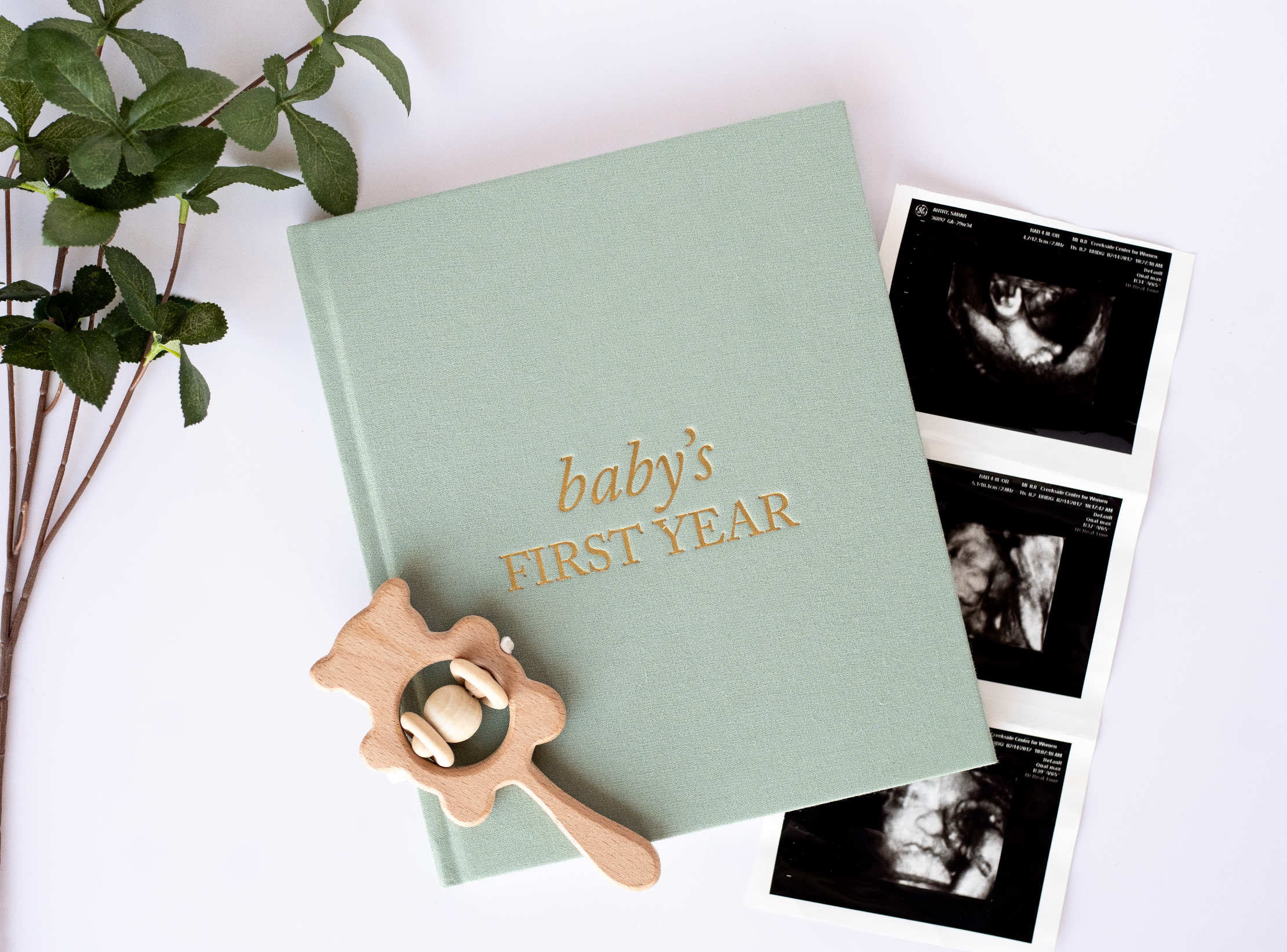 Duncan & Stone Paper Co. Baby's First Year Memory Book in Sage Green - Baby Gift Sets photo