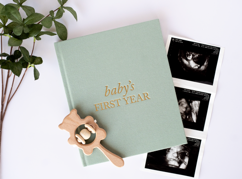 Duncan & Stone Paper Co. Baby's First Year Memory Book in Sage Green - Baby Gift Sets photo