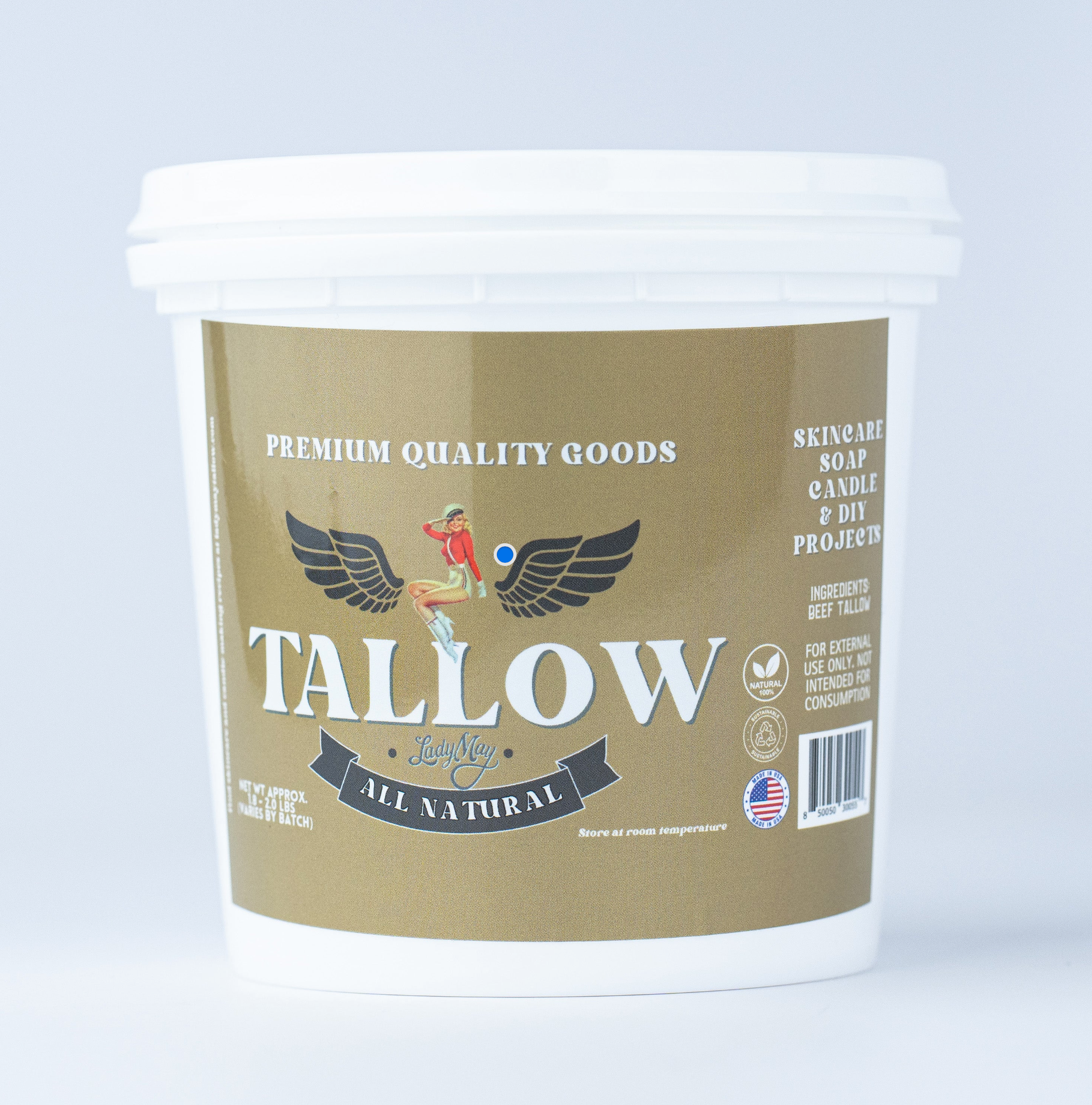 Lady May Tallow Bulk Grass-Fed Beef Tallow for Soap, Skincare & Candles | 2,8,16 lbs | Maker-Proven Quality in 2lb - Beef Tallow photo