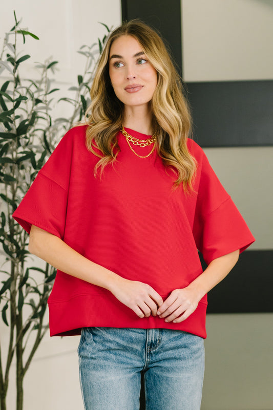 Sense of Clarity Boxy Top in Ruby in - Womens photo
