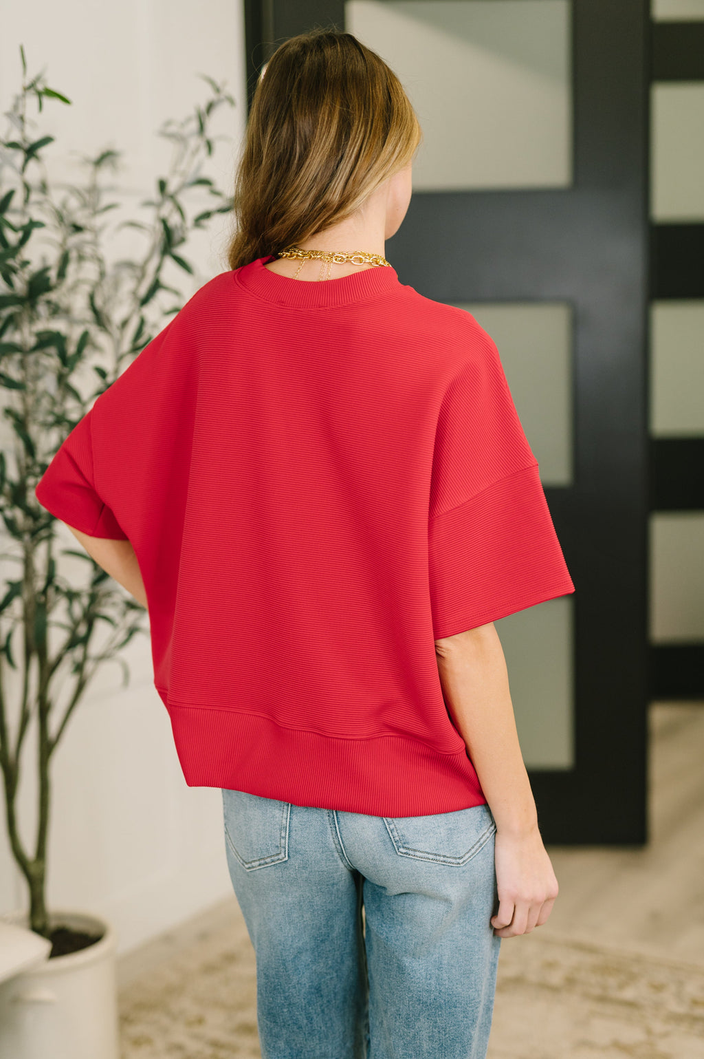 Sense of Clarity Boxy Top in Ruby in - Womens photo
