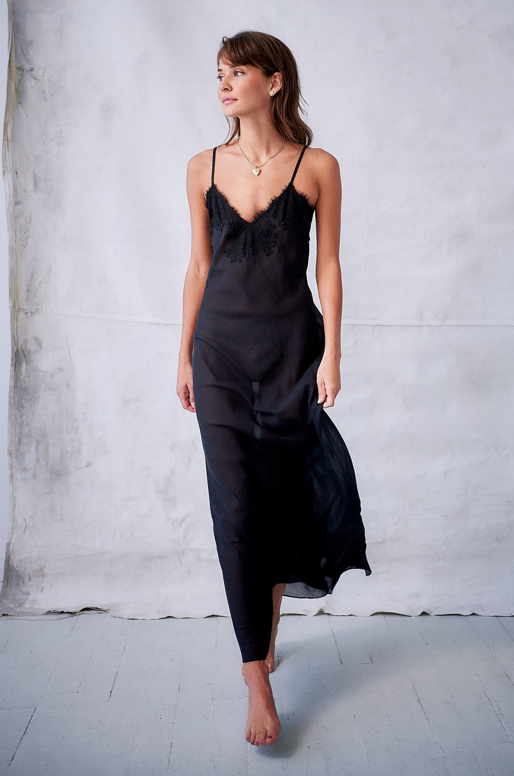 Serafina Cotton/Silk Long Gown in - GOWNS photo