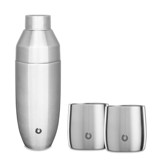 Stainless Steel Cocktail Shaker and Rocks Barware Set, Steel in Steel - Drinkware photo