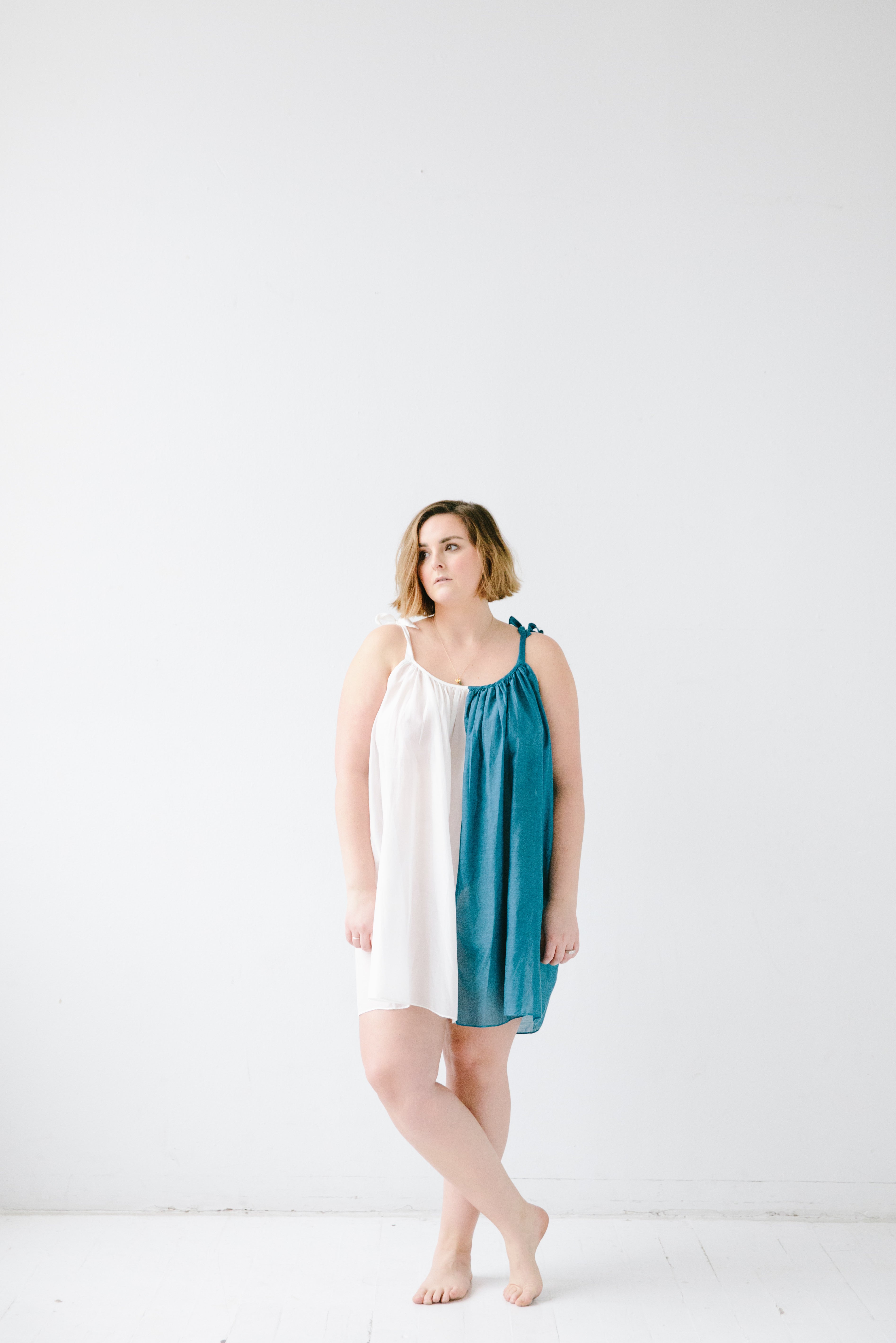 Sheer Tie Strap Babydoll in Silk Cotton Blend in - BABY DOLL photo