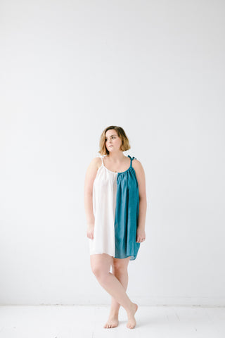 Sheer Tie Strap Babydoll in Silk Cotton Blend in - BABY DOLL photo