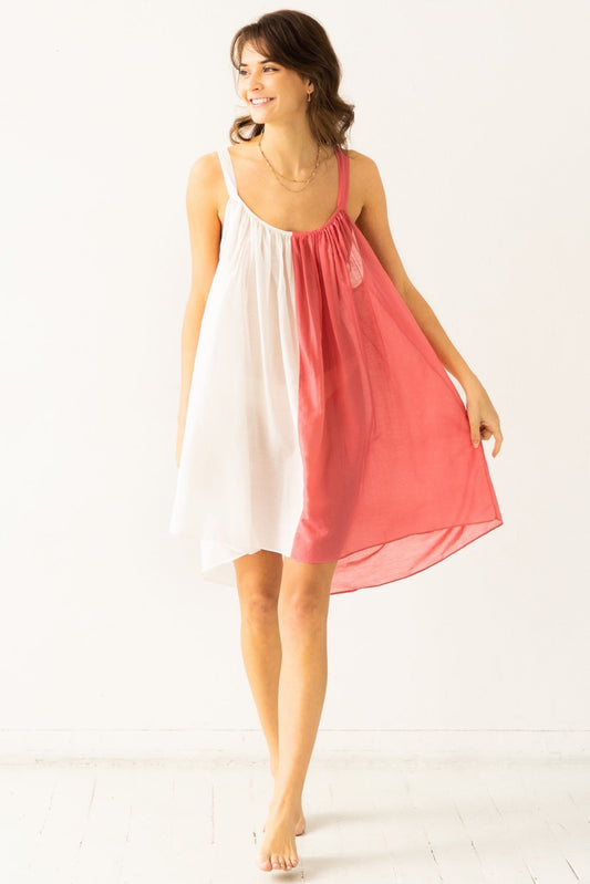 Sheer Tie Strap Babydoll in Silk Cotton Blend in - BABY DOLL photo