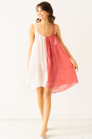 Sheer Tie Strap Babydoll in Silk Cotton Blend in - BABY DOLL photo