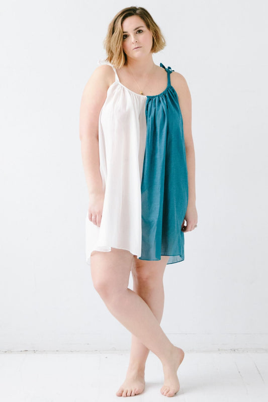 Sheer Tie Strap Babydoll in Silk Cotton Blend in - BABY DOLL photo