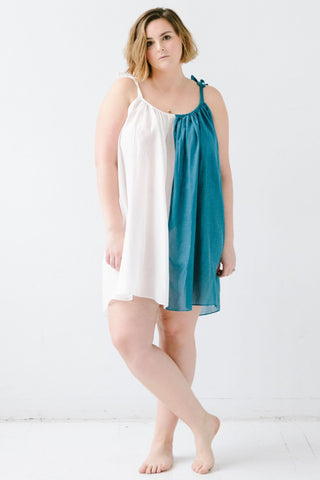 Sheer Tie Strap Babydoll in Silk Cotton Blend in - BABY DOLL photo