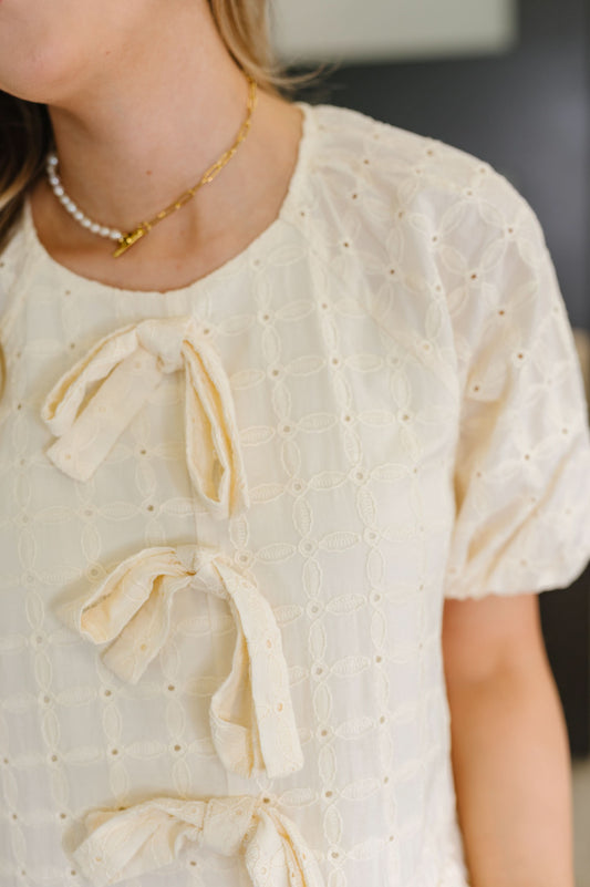 Simply Stunning Eyelet Knit Top in - Womens photo