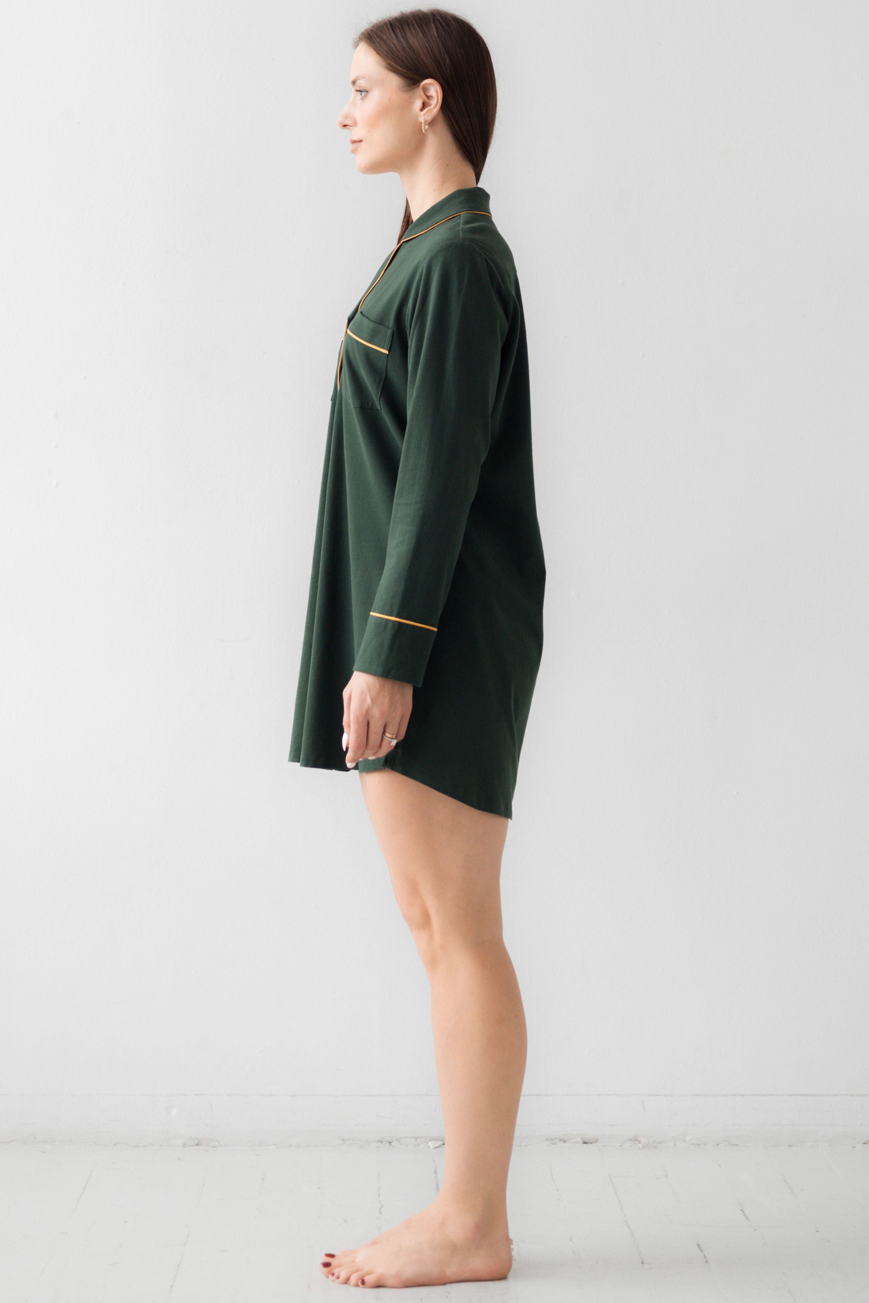 Classic Luxury Sleep Shirt in Brushed Pima Cotton in - NIGHTSHIRTS photo