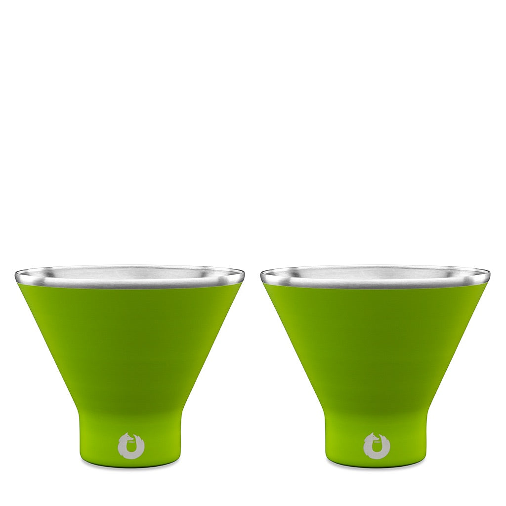 Snowfox Stainless Steel Martini Glass, Set of 2 - Lime in Lime - Barware photo