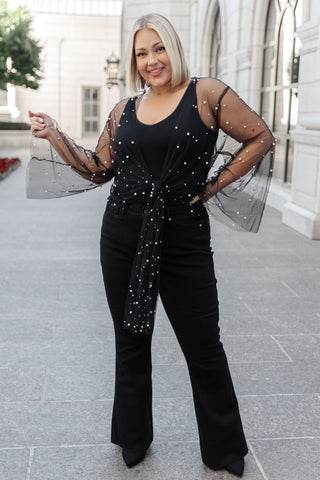 Sprinkle of Pearls Sheer Kimono in - Layers photo