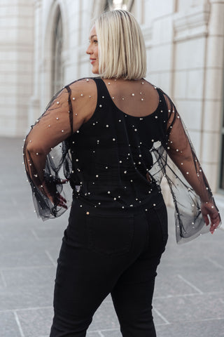 Sprinkle of Pearls Sheer Kimono in - Layers photo