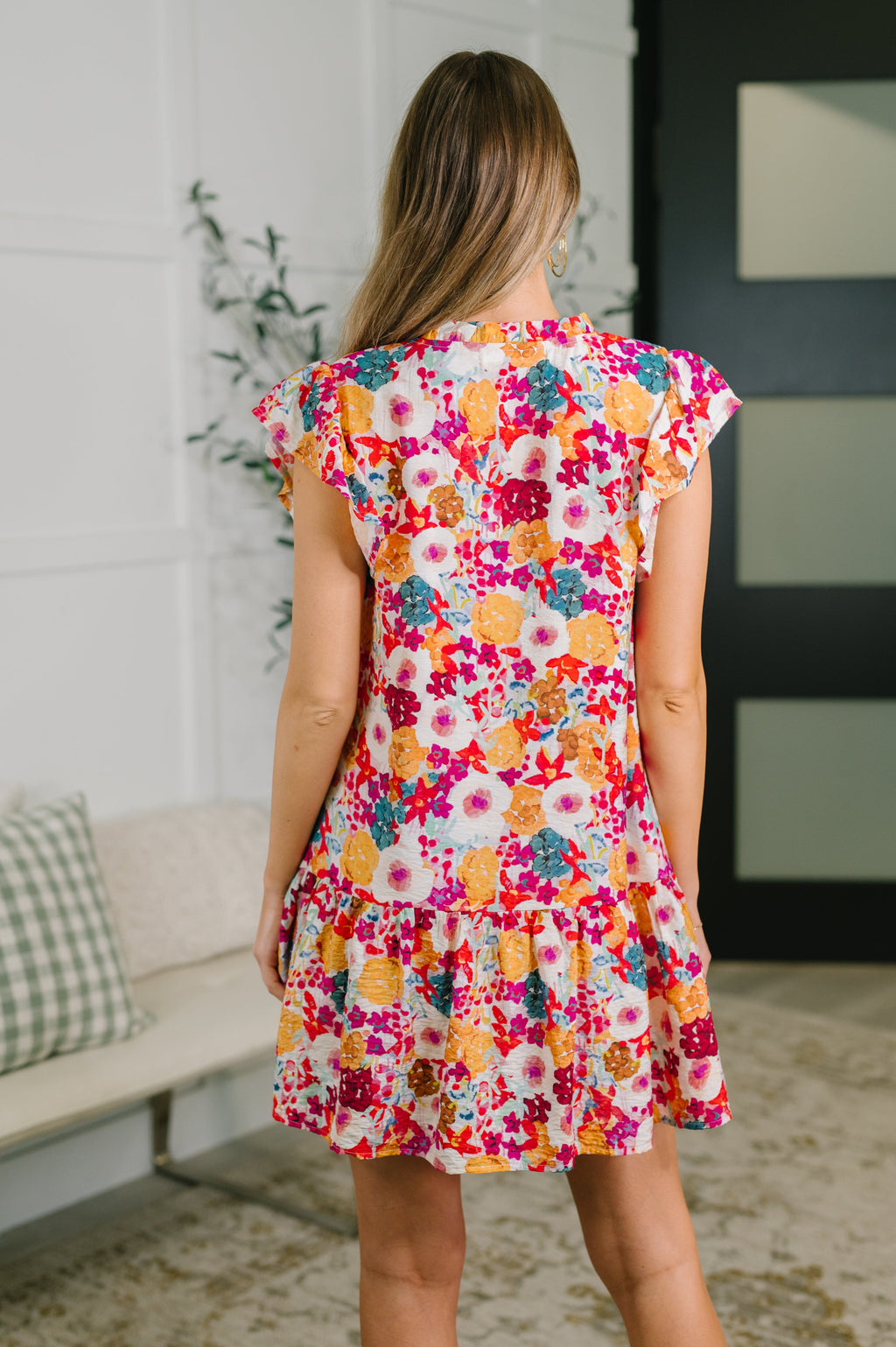 Start of Something Great Flutter Sleeve Floral Dress in - Womens photo