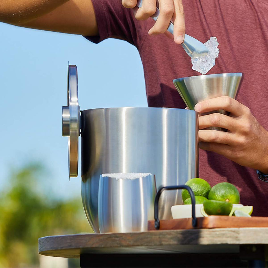 Stainless Steel Ice Bucket with Rocks Glass Set, Steel in - Barware photo