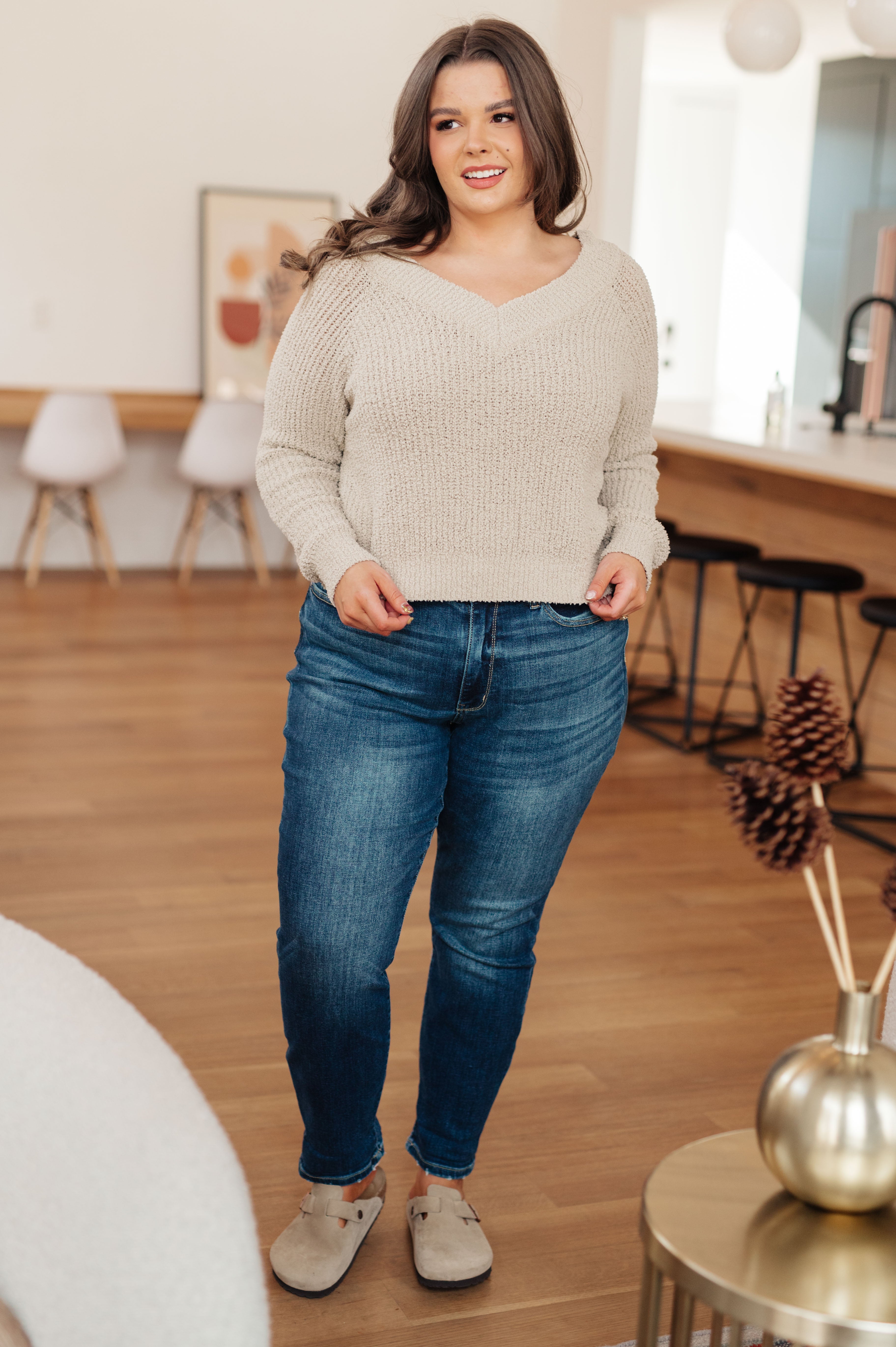 Stuck In The Moment V-Neck Sweater -