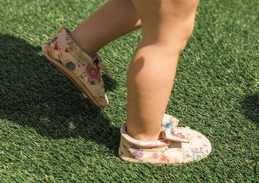 Floral Bow Moccasins in - photo