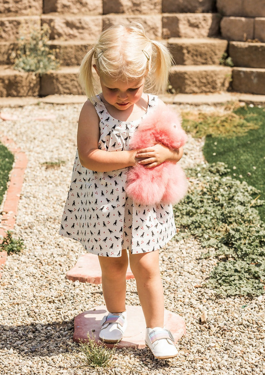 Dino Trapeze Dress in Black Dinos - photo