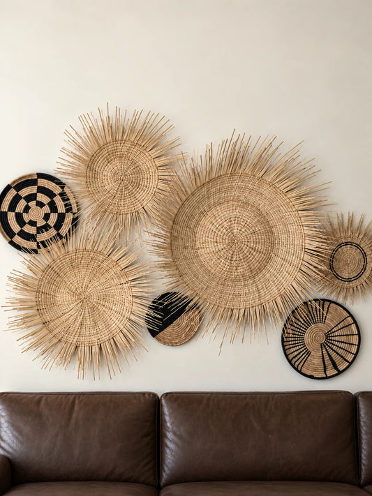 Handwoven Palm Sunburst Wall Hanging | Malawi -