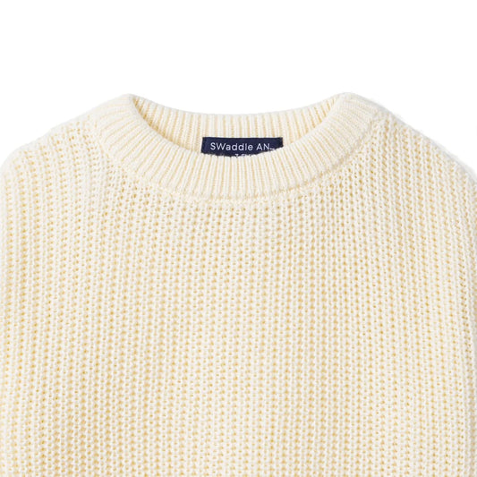 Classic Chunky Knit Baby Romper in Cream -