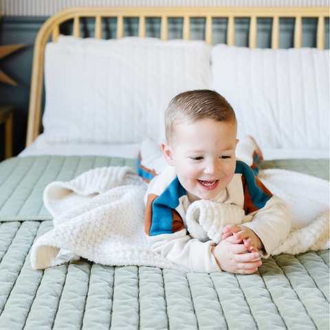 Saranoni Waffle Knit Toddler Blankets in Swan - photo