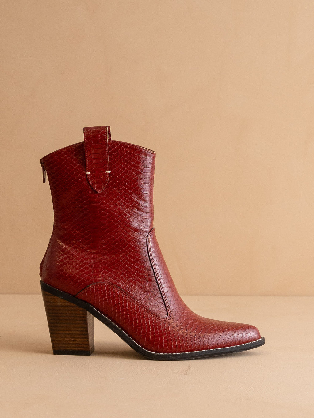 The Tara | Red Two Paneled Western Cowgirl boot in Red - BOOTS & BOOTIES photo