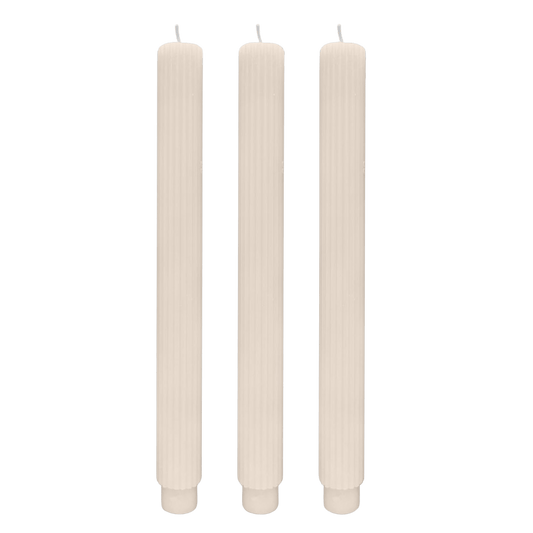 Fluted Taper Candles - Set of 3 in - Taper Candles photo