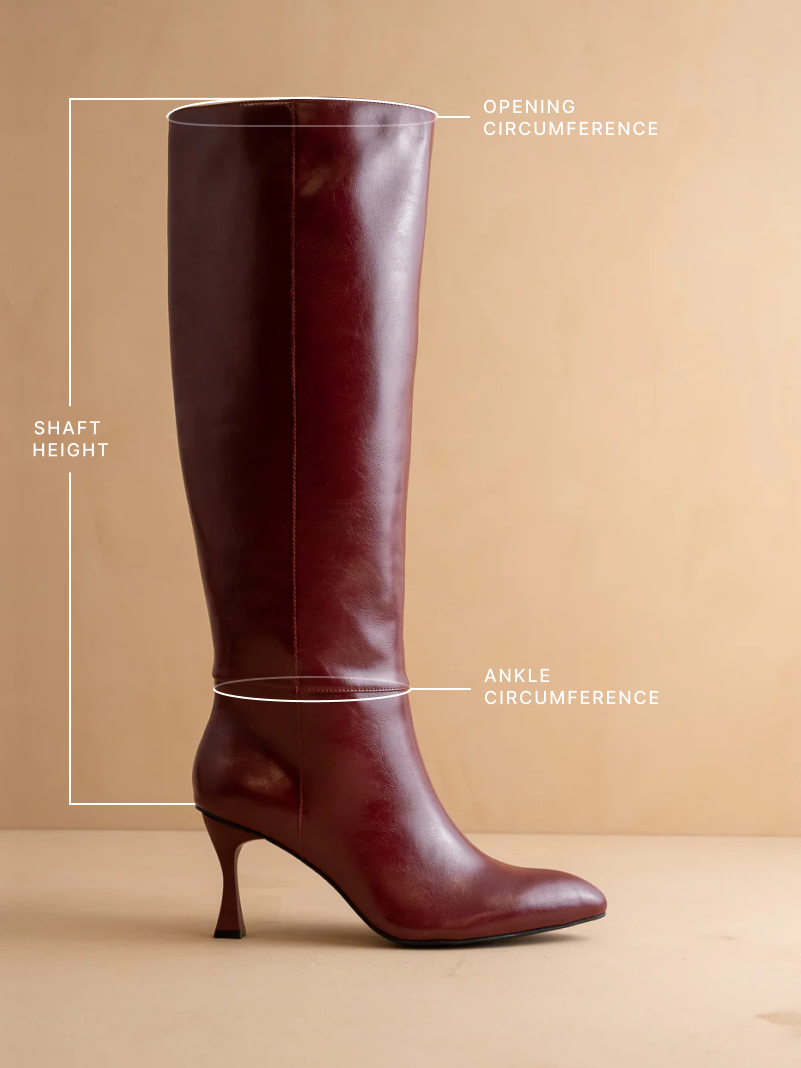 The Lexington | Burgundy Wine Pointed Toe Knee High Boot in - BOOTS & BOOTIES photo
