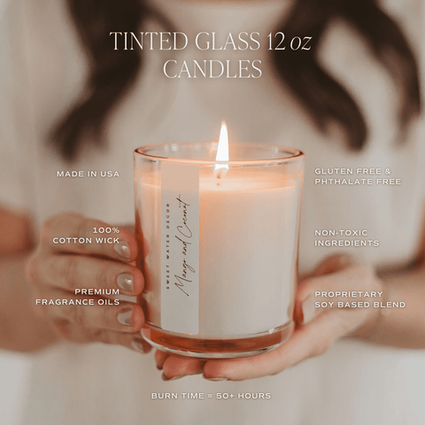 Hello Fall Soy Candle - Tinted Glass Jar - 12 oz