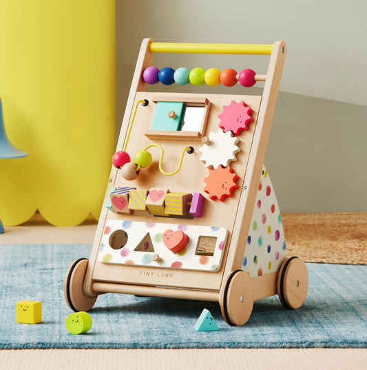 Tiny Land® Premium Natural Wooden Activity Walker in - baby walker photo