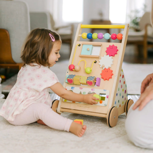 Tiny Land® Premium Natural Wooden Activity Walker in - baby walker photo