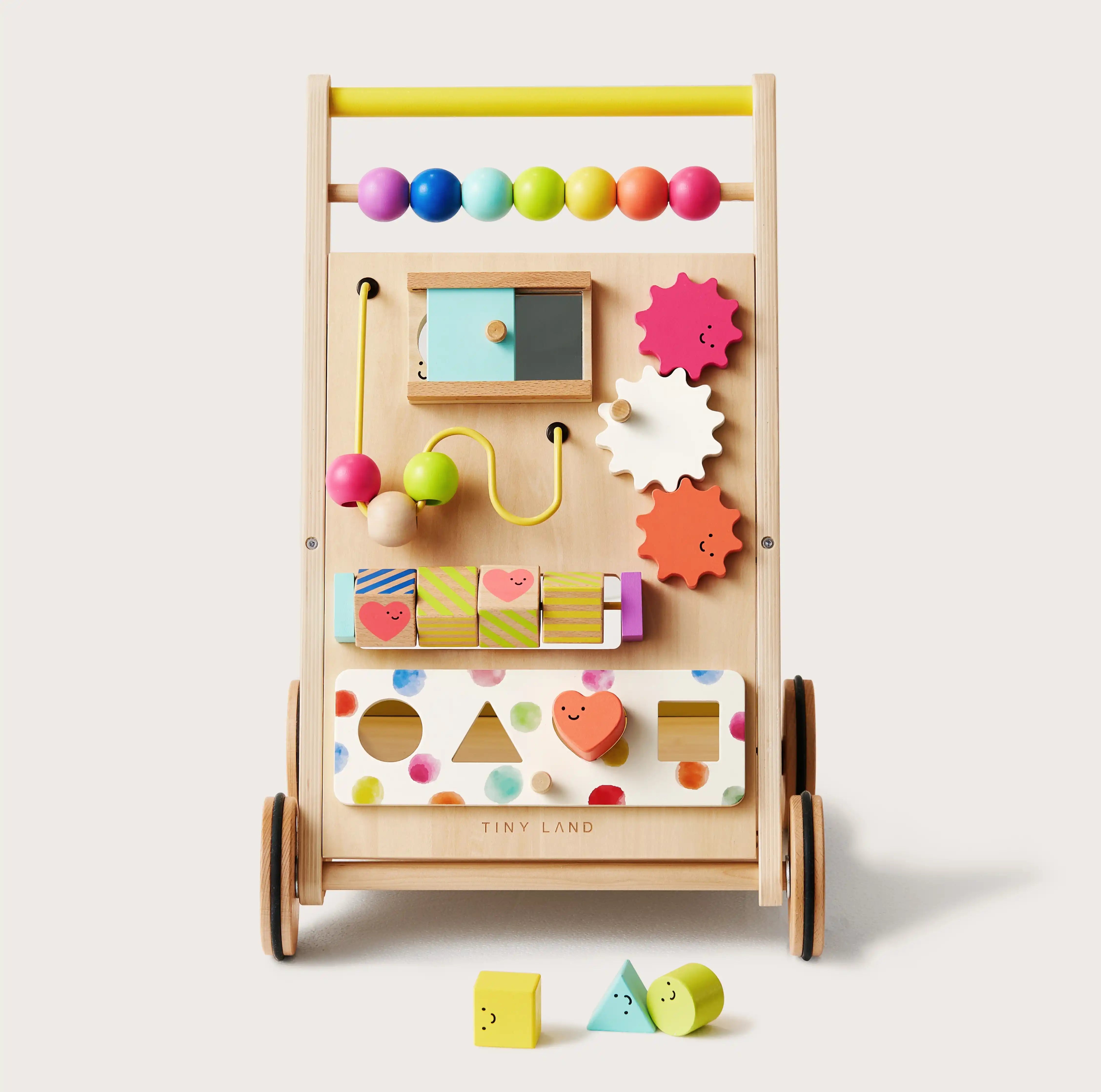 Tiny Land® Premium Natural Wooden Activity Walker in - baby walker photo