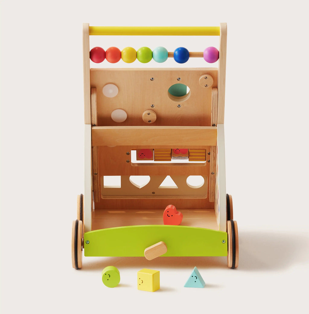 Tiny Land® Premium Natural Wooden Activity Walker in - baby walker photo