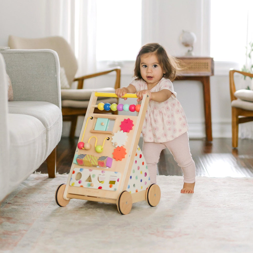 Tiny Land® Premium Natural Wooden Activity Walker in - baby walker photo