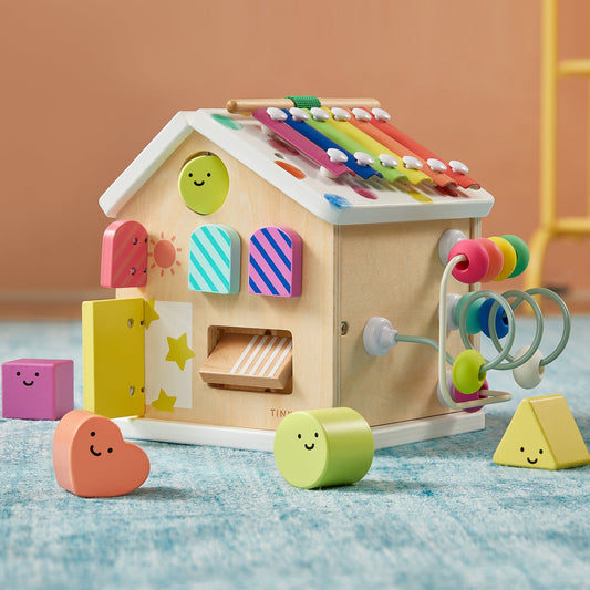 Tiny Land® Cottage Activity Cube - Rainbow in - wooden toys photo