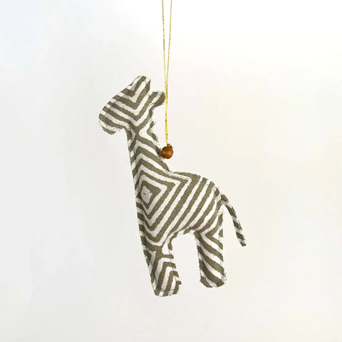 African Batik Safari Animal Christmas Ornaments – Set of 4