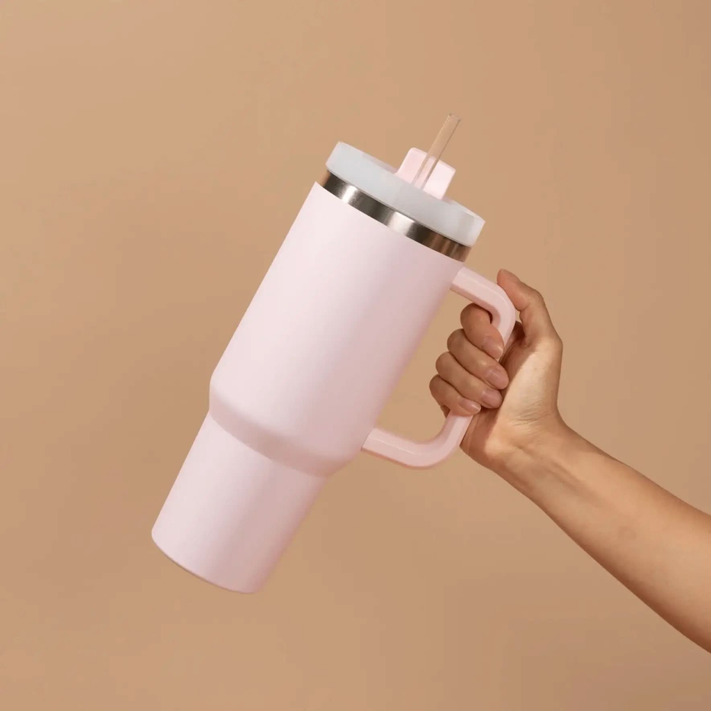 Blush Pink Metal 40 oz Tumbler - SwagglyLife Home & Fashion