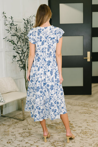 The Missing Piece Tiered Flutter Sleeve Dress in - Womens photo
